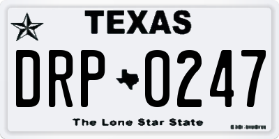TX license plate DRP0247