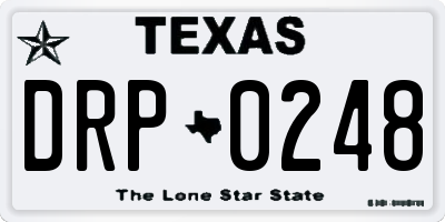 TX license plate DRP0248