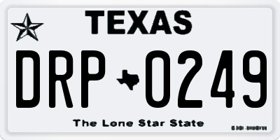 TX license plate DRP0249
