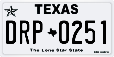 TX license plate DRP0251