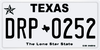 TX license plate DRP0252