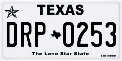 TX license plate DRP0253