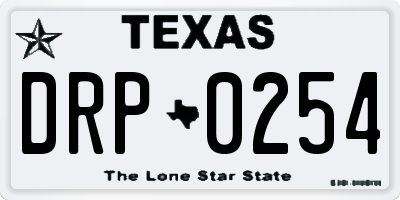 TX license plate DRP0254