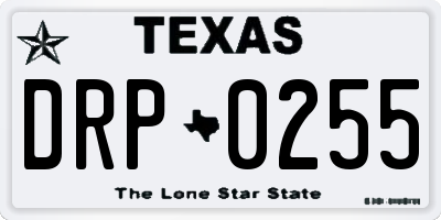 TX license plate DRP0255