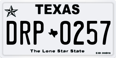 TX license plate DRP0257