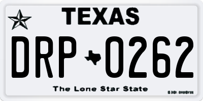 TX license plate DRP0262