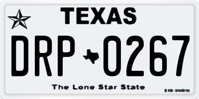 TX license plate DRP0267