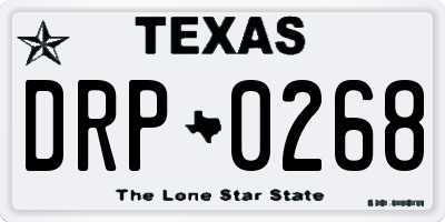 TX license plate DRP0268