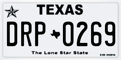 TX license plate DRP0269