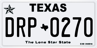 TX license plate DRP0270