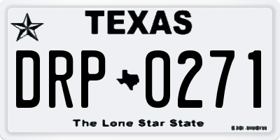 TX license plate DRP0271