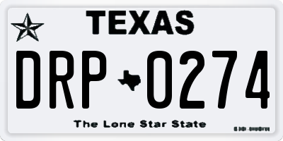 TX license plate DRP0274
