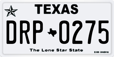 TX license plate DRP0275