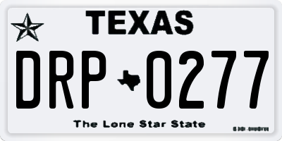 TX license plate DRP0277