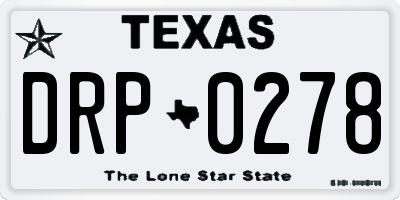 TX license plate DRP0278