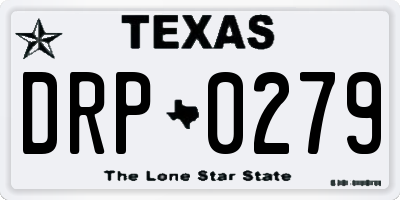 TX license plate DRP0279