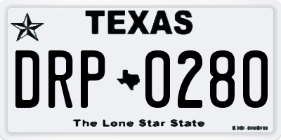 TX license plate DRP0280