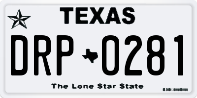 TX license plate DRP0281
