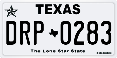 TX license plate DRP0283