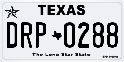 TX license plate DRP0288