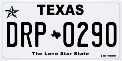 TX license plate DRP0290