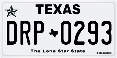 TX license plate DRP0293