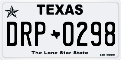 TX license plate DRP0298