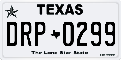 TX license plate DRP0299