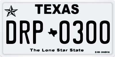 TX license plate DRP0300