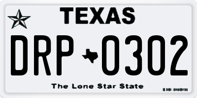 TX license plate DRP0302