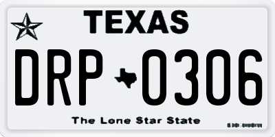TX license plate DRP0306