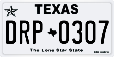 TX license plate DRP0307
