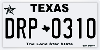 TX license plate DRP0310