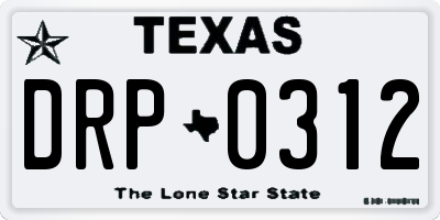 TX license plate DRP0312