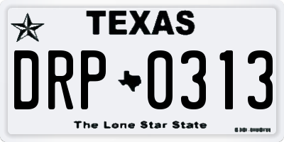 TX license plate DRP0313