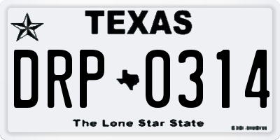 TX license plate DRP0314