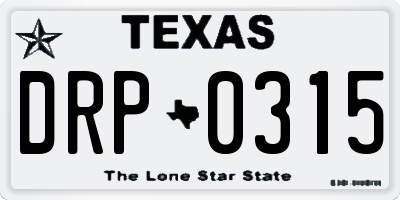 TX license plate DRP0315