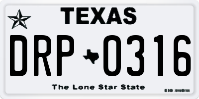 TX license plate DRP0316
