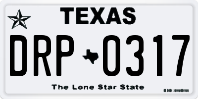 TX license plate DRP0317