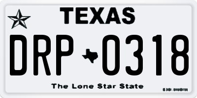 TX license plate DRP0318