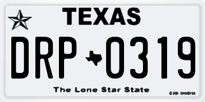 TX license plate DRP0319