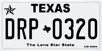 TX license plate DRP0320