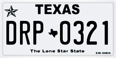 TX license plate DRP0321