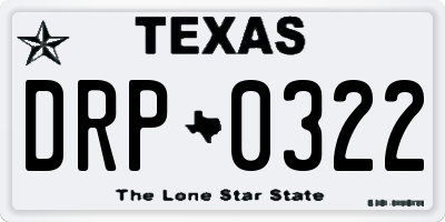 TX license plate DRP0322