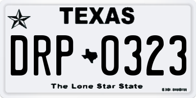TX license plate DRP0323