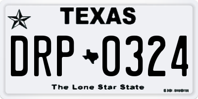 TX license plate DRP0324