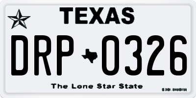 TX license plate DRP0326