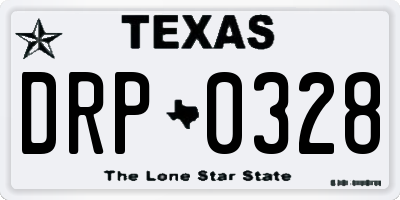 TX license plate DRP0328