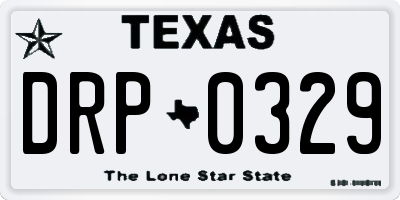TX license plate DRP0329