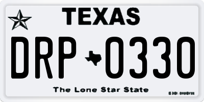 TX license plate DRP0330